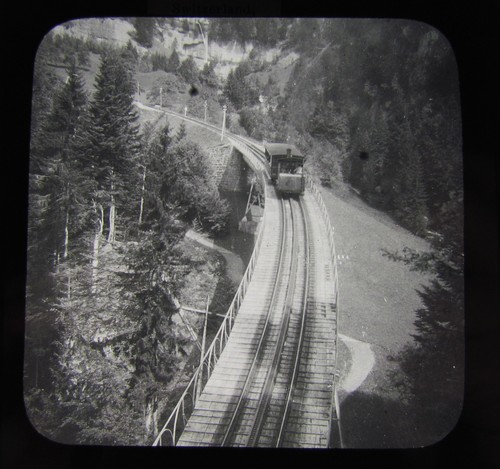 Glass magic lantern slide - glass,
