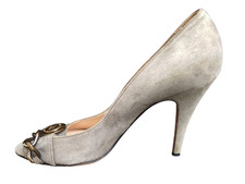 ELISABETTA FRANCHI SCARPA DONNA IN PELLE SCAMOSCIATA N°38 TACCO CM.7