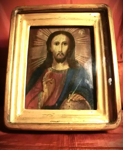 Antica icona russa - antica, cristo