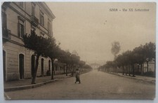 Cartolina Sora via XX settembre animata viale Frosinone paesaggistica T14