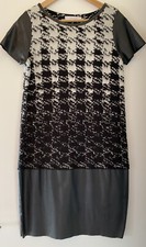 Vestito Kaos Lana ed Eco-pelle Nero - Tg M