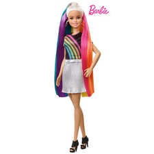 Barbie FXN96 Bambola con Capelli Lunghi Arcobaleno Fatato e Accessori 3 anni+