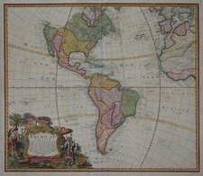 Mappa Generale D'America - America - Homann Erben 1740 - Originale - Altkolorit