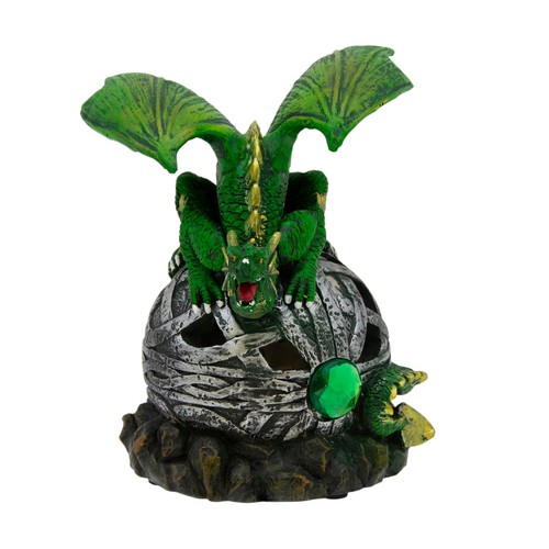 Statuina drago verde - in, resina