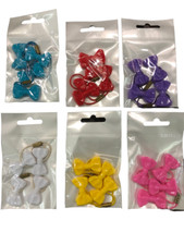 12 ELASTICI CAPELLI FIOCCHI IN PLASTICA FERMAGLI PETTININI PINZE MOLLETTE CM 2,5