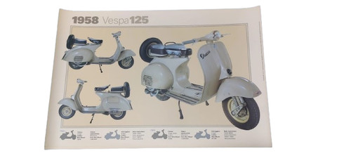 Poster plastificato vespa 125 - plastificato,