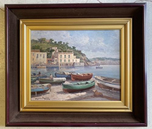Dipinto olio tavola guglielmo - olio,