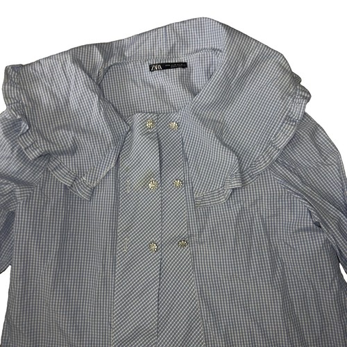 Zara camicia donna blu bianca - donna,