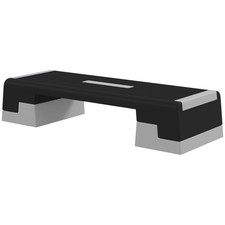 SPORTNOW Step Aerobica ad Altezza Regolabile e Gradini Rimovibili in ABS Grigio