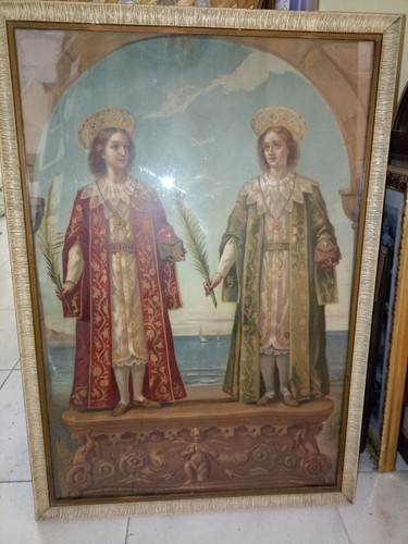 Quadro antico santi medici - santi,