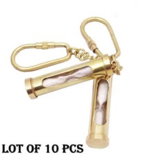 Lotto Di 10 Pz Nautico Ottone Sabbia Timer Clessidra Ciondolo Vintage Regalo