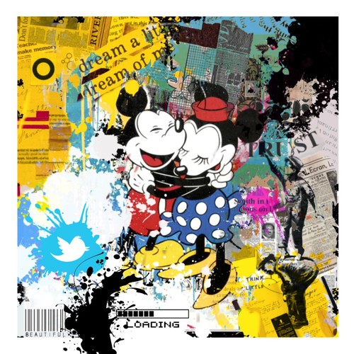 Omaggio banksy love mickey - omaggio,