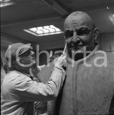 1964 Domenico LUSETTI e busto papa GIOVANNI XXXIII NEGATIVO ORGINALE 1