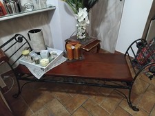 ? Panca artigianale in legno e ferro battuto