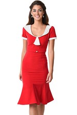 Abito Top Gonna Campana Scollo Aderente Cerimonia Ballo Vintage Party Dress L