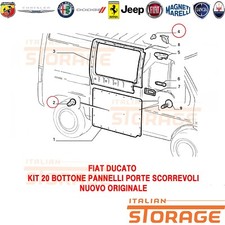 FIAT DUCATO KIT 20 BOTTONE PANNELLI PORTE SCORREVOLI NUOVO ORIGINALE 71718396