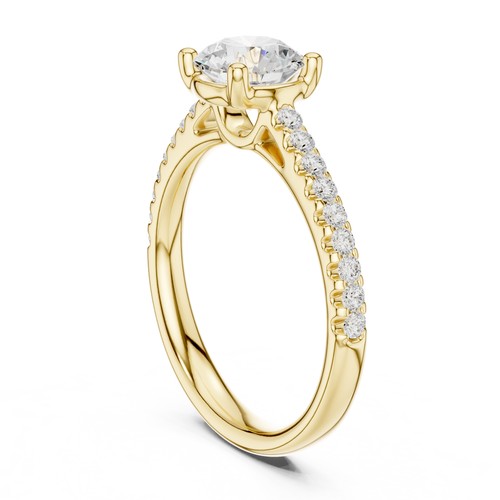Anello rotondo con diamanti