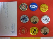 B2 LOTTO 9 pz. TAPPI TAPPO Corona Kronkorken Bottle Caps Crown BIER BIRRA mix L