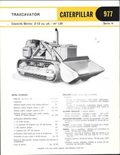 Brochure Caterpillar  977 Traxcavator Serie H Dozer Cingolato anni '60