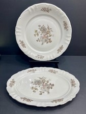 2 pezzi-Winterling Bavaria piatto da portata ovale e piatto da tritare imperatrice bordo platino 