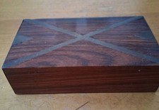 SCATOLA PORTAOGGETTI ANTICA IN PALISSANDRO E OTTONE