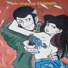  Quadro   Lupin e MARGOT SERIE COLOR Dipinto A Mano 