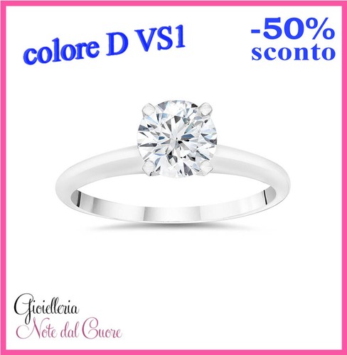 Anello solitario oro bianco - anello,