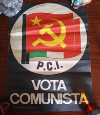 Locandina 48x35  P.C.I VOTA COMUNISTA ANNI 70/80  + VHS Berlinguer-Rifondazione