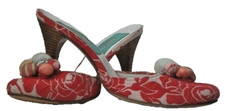 Scarpe Alima rosso bianco tela