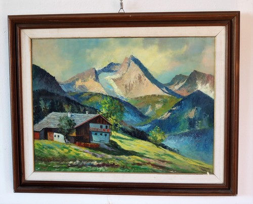Dipinto olio legno - olio, su