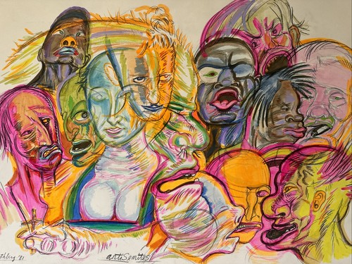 Quadro espressionista ritratto - quadro,