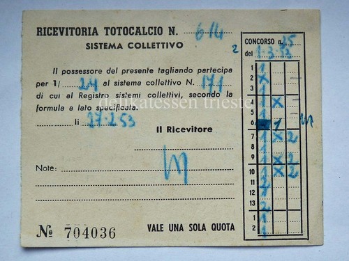Totocalcio ricevitoria sistema - ricevitoria,