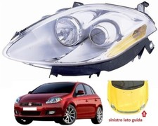 FARO FANALE PROIETTORE SX FIAT BRAVO 2007-2009 PARABOLA CROMATA FRECCIA ARANCIO