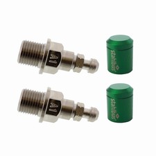 2x Stahlbus Schnell-Entlüfterschraube M12x1 Valvola Sfogo Aria + 2 Tappi Verde