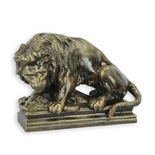 9934913 Scultura Figura In Ferro Rustico Bronzo Leone 20x13x27cm 8,3 kg