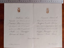 INVITO NOZZE ROMA 1906 NOBILI PATERNÒ DI SESSA FUSCO - PARTECIPAZIONE MATRIMONIO