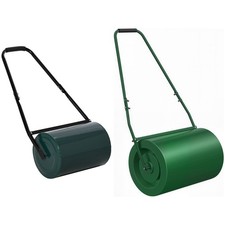 Outsunny Rullo da Giardino 30/63L di Capacità in Metallo Verde Scuro