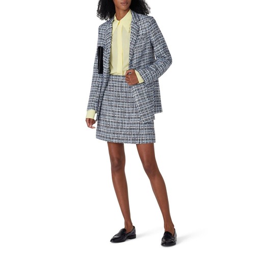 Giacca blazer tweed blu - , adam
