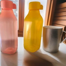 tupperware 2 Ecobottiglie  Da 500 ML Bottiglie Quadrate Tappo A Vite