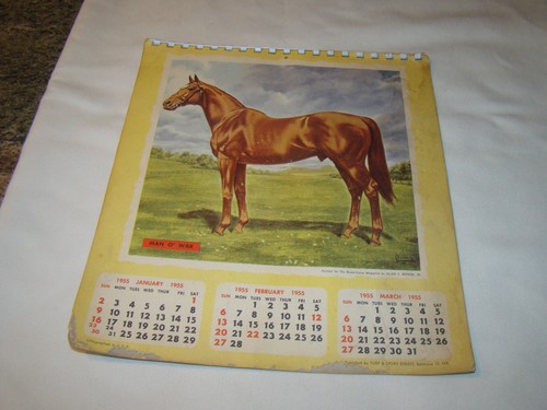 Calendario vintage 1955 corsa