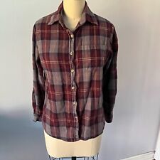 Camicia Brandy Melville marrone a quadri in flanella con bottoni taglia OS