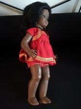 BAMBOLA NERA PRIMI ANNI '50 ALTEZZA 50 cm ABITO ORIGINALE INTROVABILE