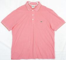Polo Lacoste in cotone piqué elasticizzato rosa con taschino uomo taglia 5 ve...