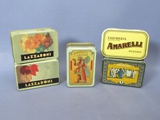 Lotto scatole d’epoca in latta pubblicitarie da collezione Lazzaroni Amarelli