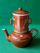 GRANDE CAFFETTIERA FRANCESE PERCOLAZIONE IN CERAMICA VINTAGE ANNI '50. CU54