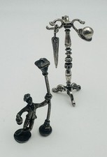 Lotto Di 2 Soggetti In Miniatura In Argento 800 , Peso Totale 28,9 , Anni 70