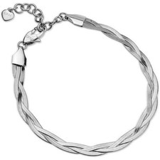 Ops Objects Bracciale in acciaio con maglia piattina intrecciata OPSBR-856