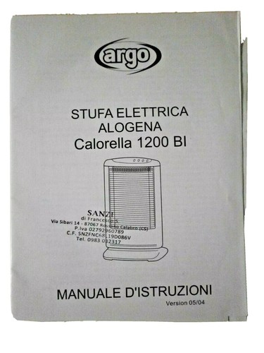 Argo calorella 1200 manuale - calorella, bi