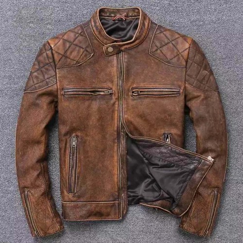 Giacca pelle marrone - ,