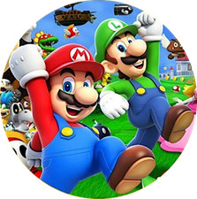 Cialda per torta Super Mario Bros compleanno zucchero o ostia decorazione torte,